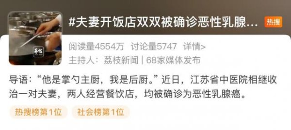 实倍网 夫妻双双被确诊乳腺癌 诱因竟生活中常见